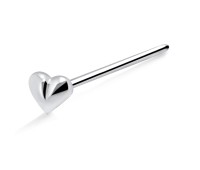 Mini Heart Silver Straight Nose Stud NSKA-835